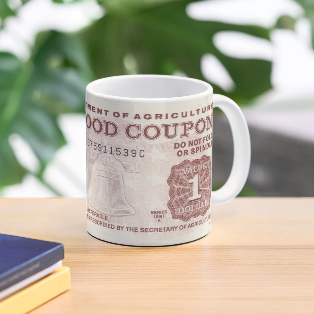 Retro One Dollar Food Stamp 90's Coffee Mug