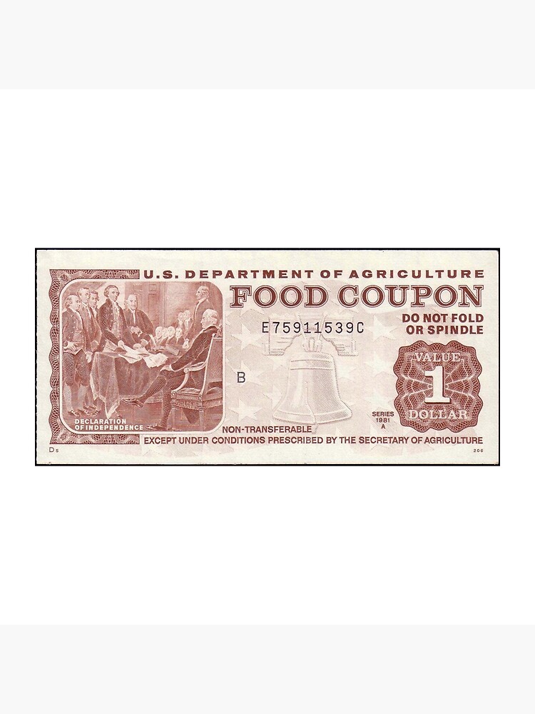 Blank Template 1 Cent Food Stamp Shopping Retail 1970s Scarce