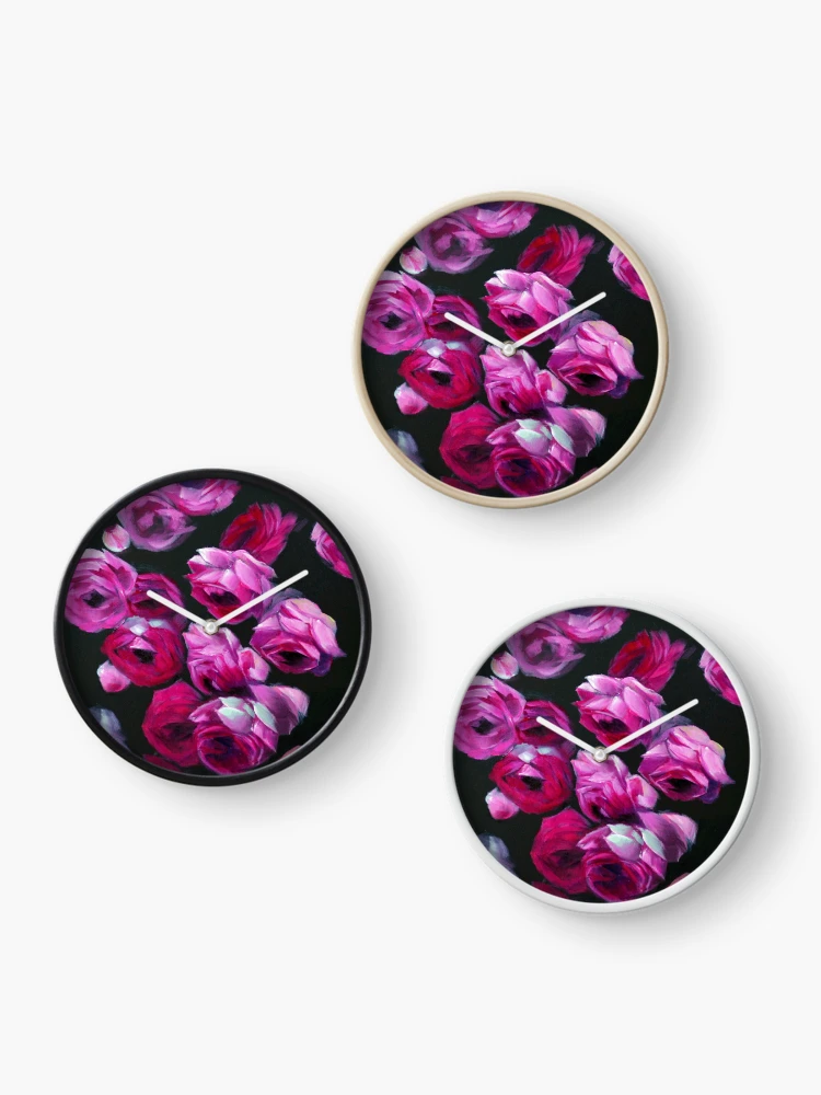 Thumbnail 3 of 4, Clock, Floating Roses designed and sold by Lori Elaine Campbell.