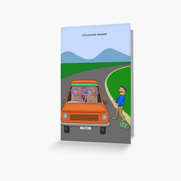 Hitchhiking Danger Greeting Card
