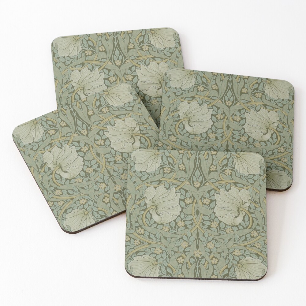 Pimpernel by William Morris, 1876 Coasters (Set of 4)