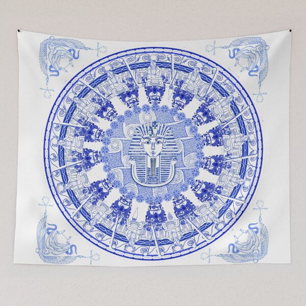 Item preview, Egyptian Blue and White King Tut (SPODE INSPIRED) designed and sold by Curtis Ryan Woodside Productions.