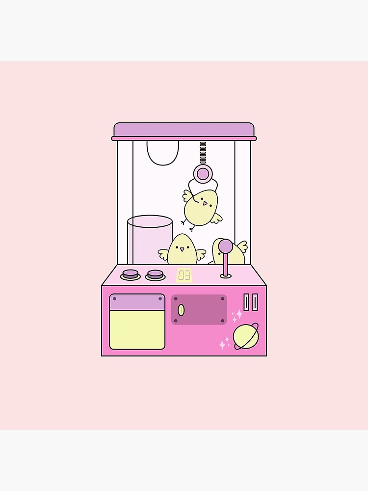 “Cute Aesthetic Pink Claw Machine Graphic” Metal Print by etdoodles