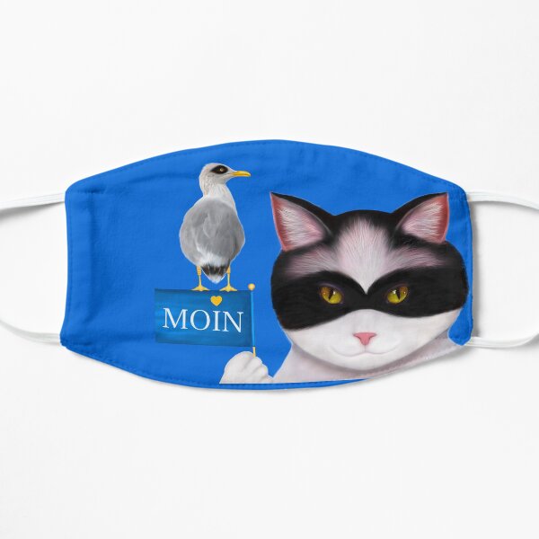 Der maskierte Kater sagt MOIN Flache Maske