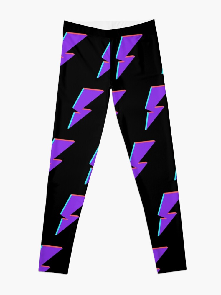 Disover Lightning Symbol Pattern Purple Leggings