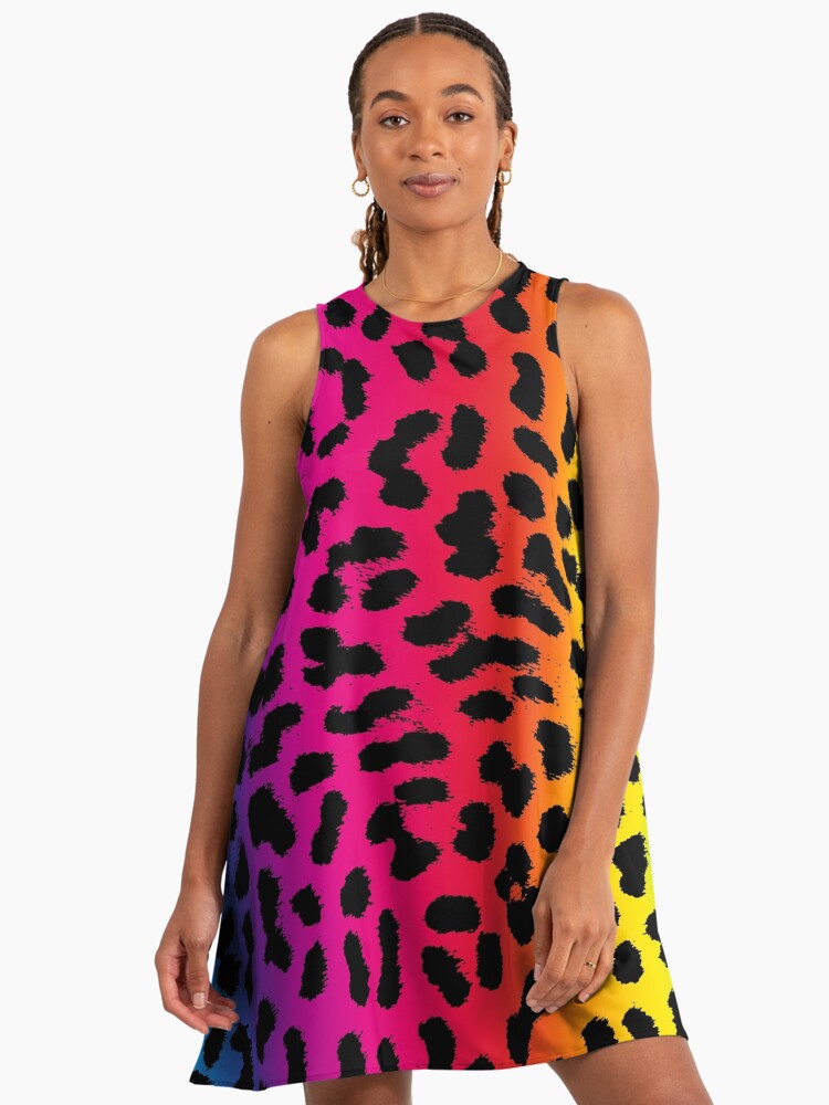 white christmas dresses Dressed in Lala So Far So Good Oversized Plisse Dress in Prismatic Rainbow L main image 1