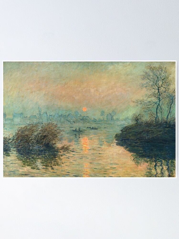 Claude Monet - Sunset On The Seine At Lavacourt Winter