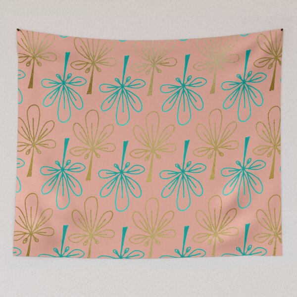 Item preview, Simple Leaf turquoise, gold and pink designed and sold by VioletaBaez.