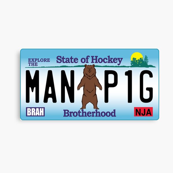 Man Bear Pig Plate Canvas Print