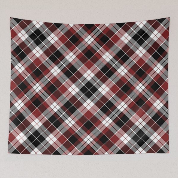 Item preview, White, Red & Black Cross Tartan Plaid Twill Pattern designed and sold by 89BLACK.
