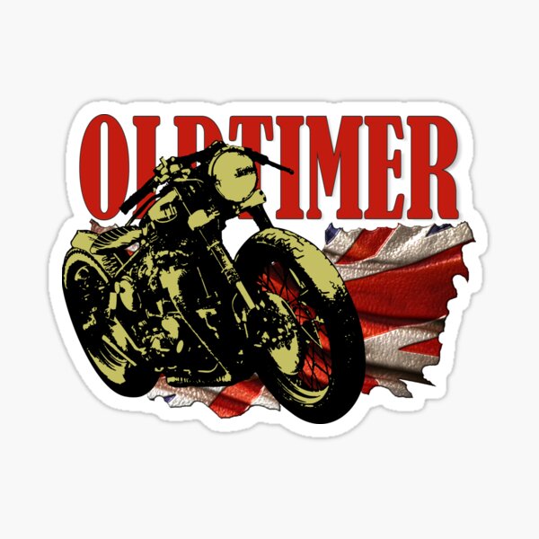 Sticker moto style vintage avec motocycliste - TenStickers