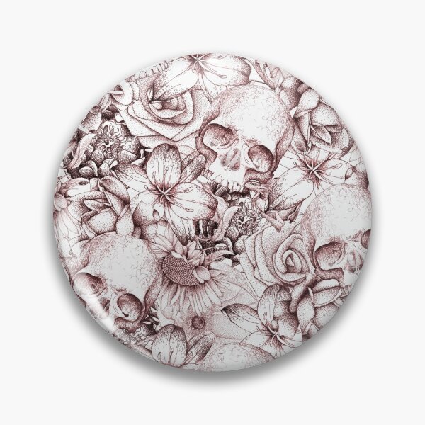 Item preview, Red Floral Skull designed and sold by Flower Magic .