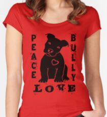 Peace Love Bully - Pit Bull Women's Fitted Scoop T-Shirt