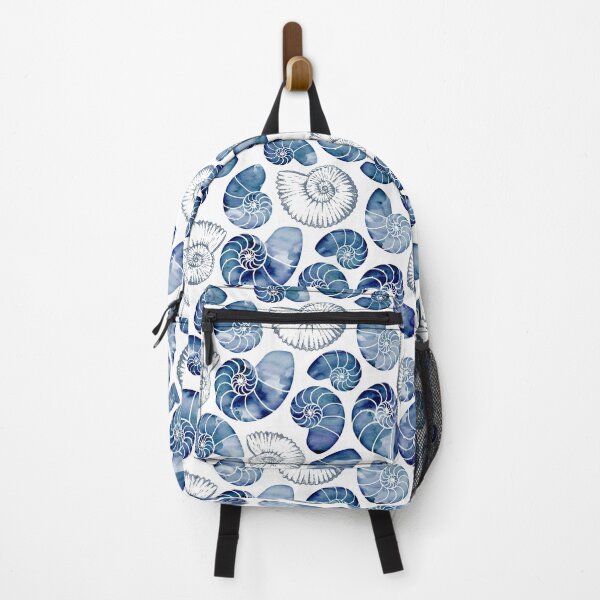 Item preview, Blue nautilus shells on white designed and sold by adenaJ.