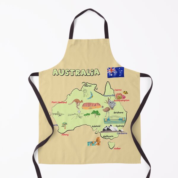 Item preview, map of Australia with major cities, flag, and landmarks, Australia Map designed and sold by mashmosh.