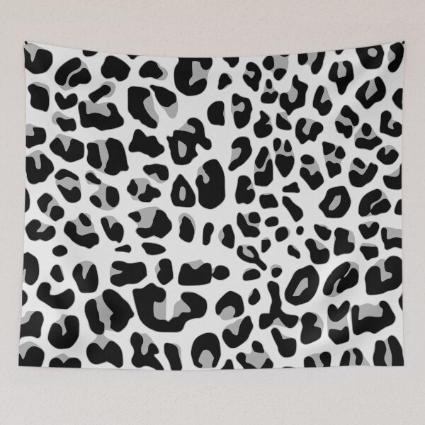 Item preview, Black and white snow leopard pattern designed and sold by IoanaHraball.
