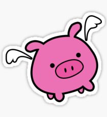 Cute Pink Flying Pig Sticker