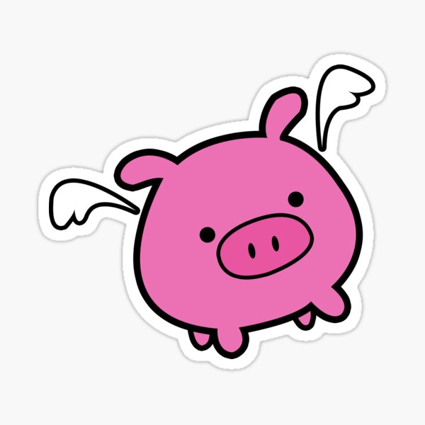 Item preview, Cute Pink Flying Pig designed and sold by PigsWithWings.