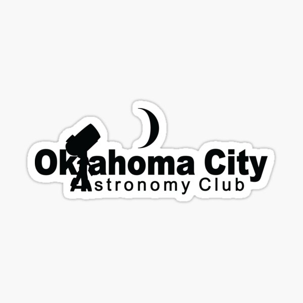 Official Oklahoma City Astronomy Club Logo (black on white) Sticker