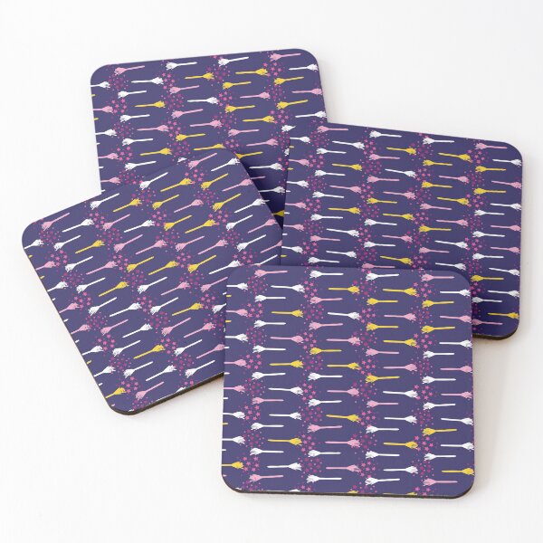 Item preview, rows of magical brooms pattern designed and sold by rysunki-malunki.