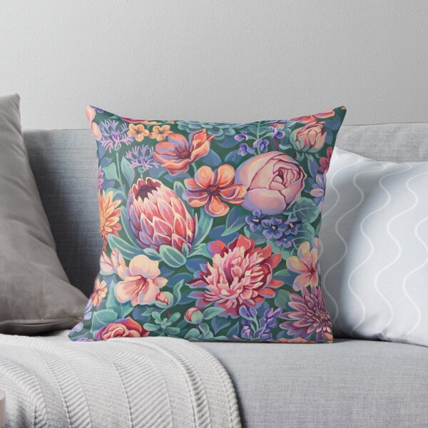 Summer Flowers Throw Pillow