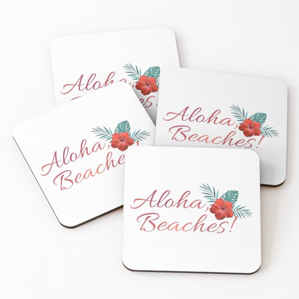 Item preview, Aloha Beaches (Pink Red Writing/Red Flower) designed and sold by LiciaMarie.