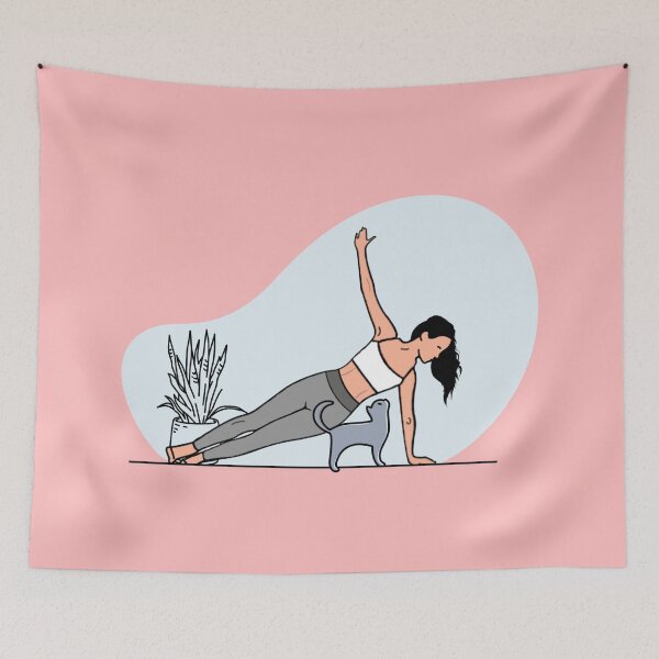 Item preview, YOGA WITH CAT Side Plank designed and sold by Trio's Stuff.
