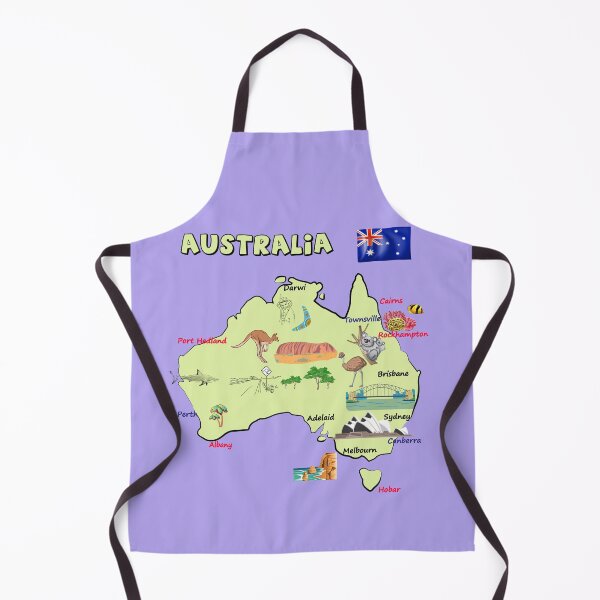 Item preview, Australia Map with major cities, flag, landmarks and tourist attractions designed and sold by mashmosh.