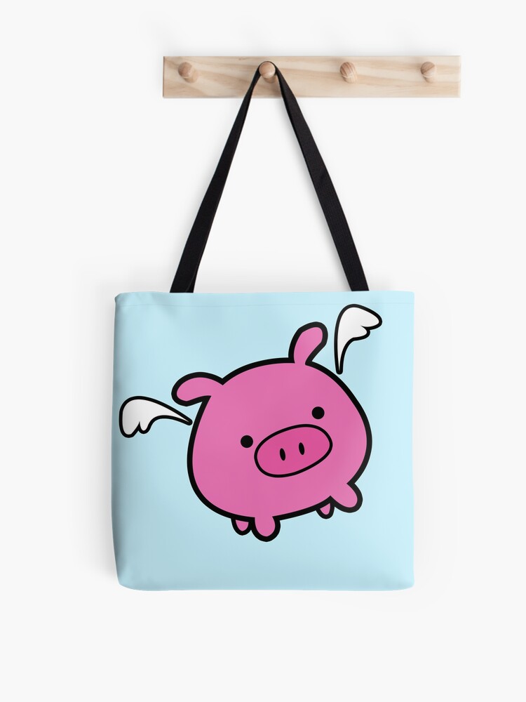 Cute Pink Flying Pig Tote Bag for Sale by PigsWithWings