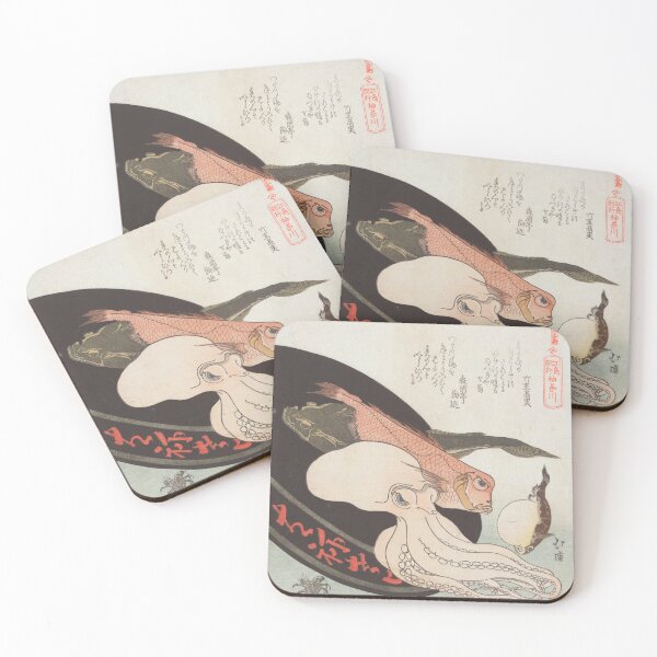 Item preview, Marine Fish Octopus, Pufferfish, Crab Traditional Vintage Print designed and sold by killies.