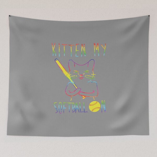 Item preview, Kitten My Softball On Funny Cat Pun Fastpitch graphic designed and sold by nikkidawn74.