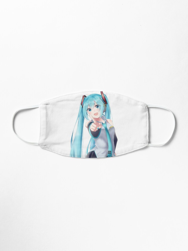 anime character girl with blue hair mask by kikichatzi12 redbubble redbubble
