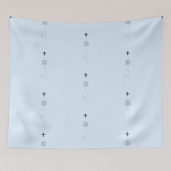 Item preview, cute plane trail blue personalised name- YOUR NAME HERE- example designed and sold by emcazalet.