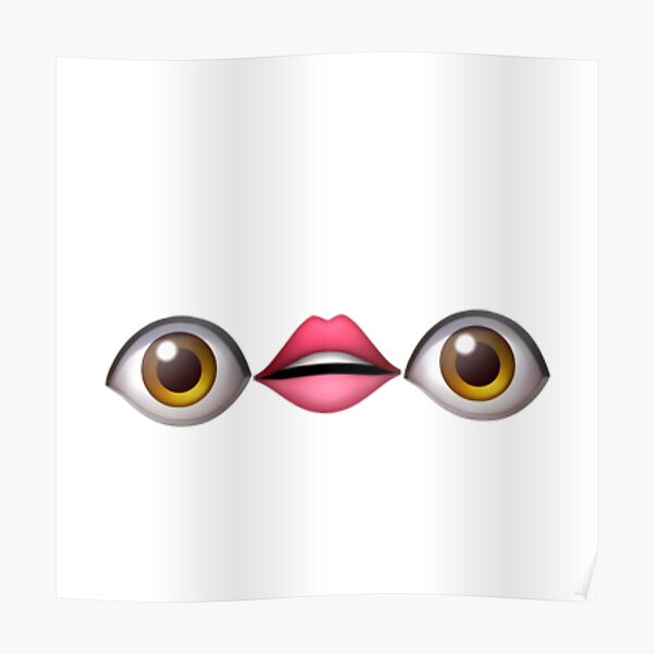eye lips eye emoji combo Poster by alenastickers.