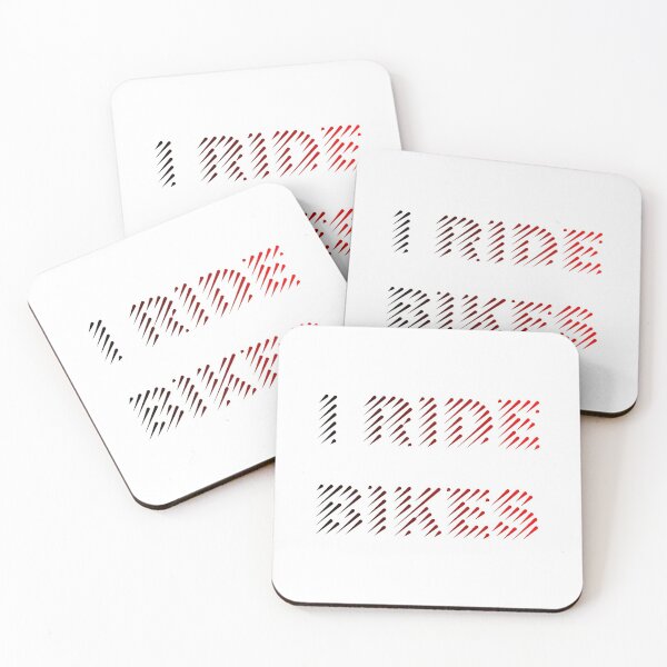 Item preview, I Ride Bikes Black Red Line Art designed and sold by RabeDesigns.
