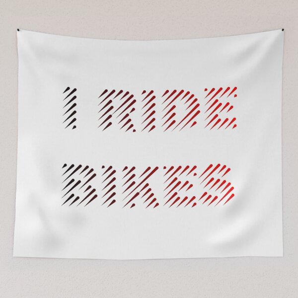 Item preview, I Ride Bikes Black Red Line Art designed and sold by RabeDesigns.