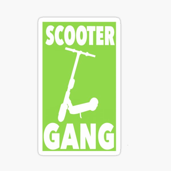 "Scooter Gang (Green)" Sticker by funkyabbi Redbubble