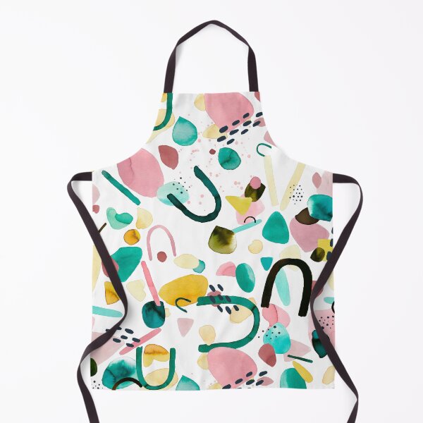 Item preview, Geometric Pieces Abstract Yellow pink green designed and sold by ninoladesign.