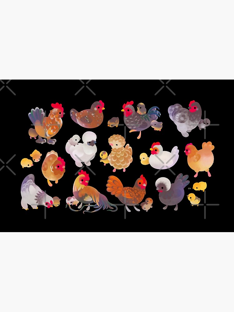 Thumbnail 4 of 4, Zipper Pouch, Chicken and Chick - dark designed and sold by pikaole.