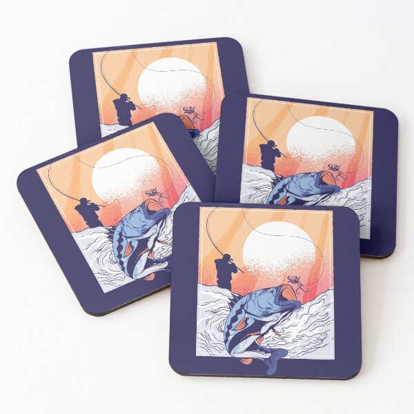 Item preview, Fly Fishing Bass Outdoors Sunset designed and sold by CoolSilhouettes.