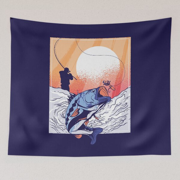 Item preview, Fly Fishing Bass Outdoors Sunset designed and sold by CoolSilhouettes.