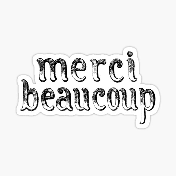 Item preview, Merci Beaucoup! Black Antique Type Thank You designed and sold by RecklessRosey.