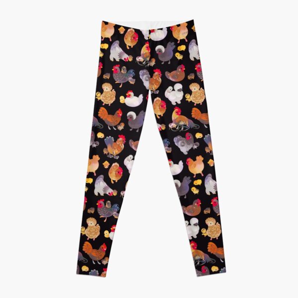 Chicken and Chick - dark Leggings for Sale by pikaole