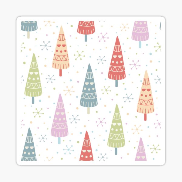 Pink Christmas Tree Forest Pattern Wrapping Paper by gsallicat