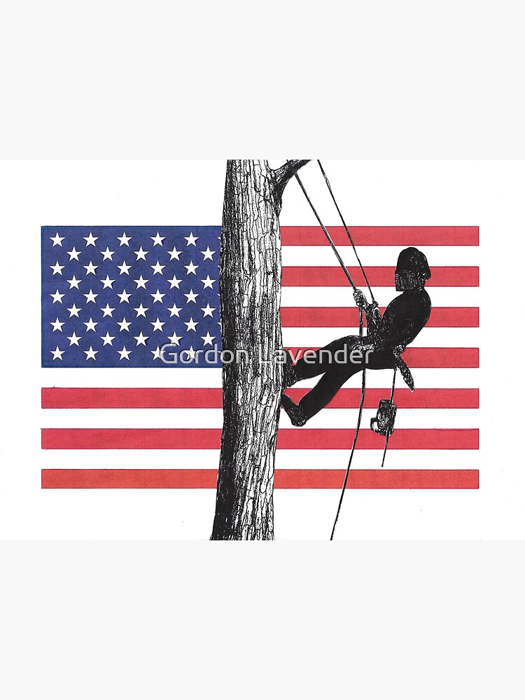 "American Flag Arborist Tree Surgeon Chainsaw" Sticker for Sale by