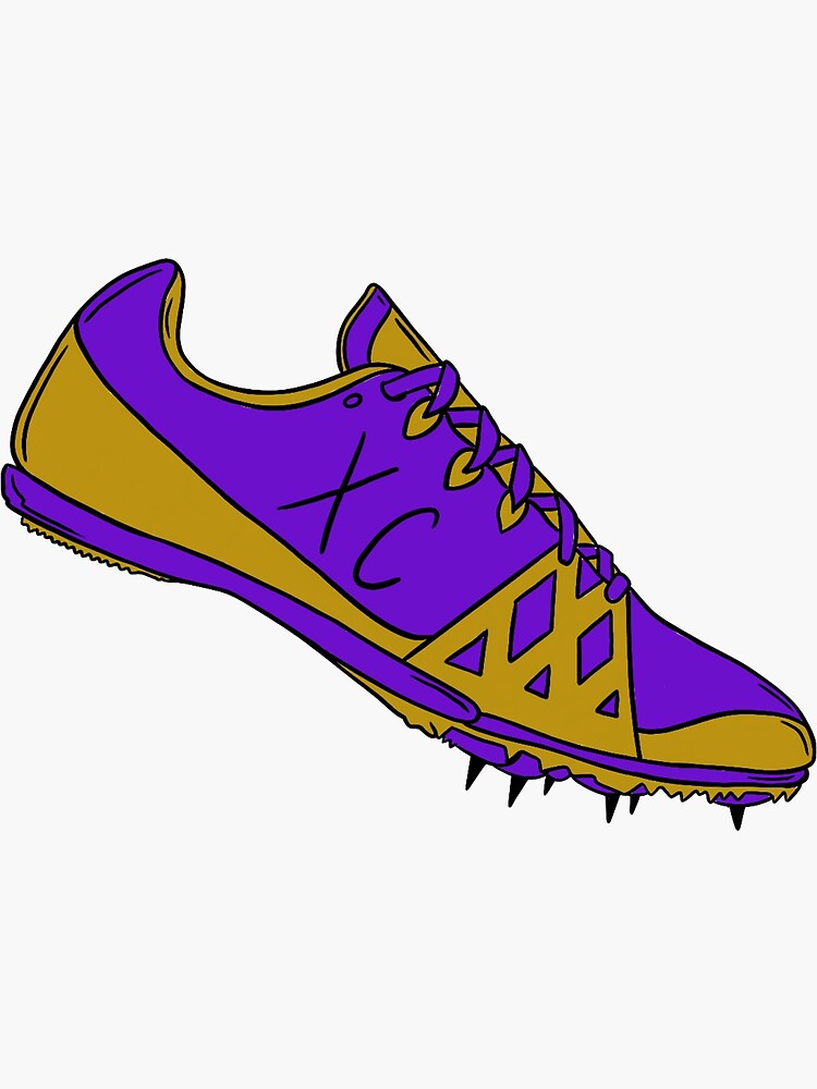 Purple and Gold Cross Country Spike Sticker for Sale by Charcharleyb Redbubble