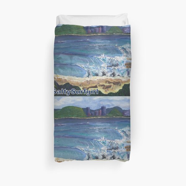 Rainbow bay painting with #saltysurfgirl Duvet Cover