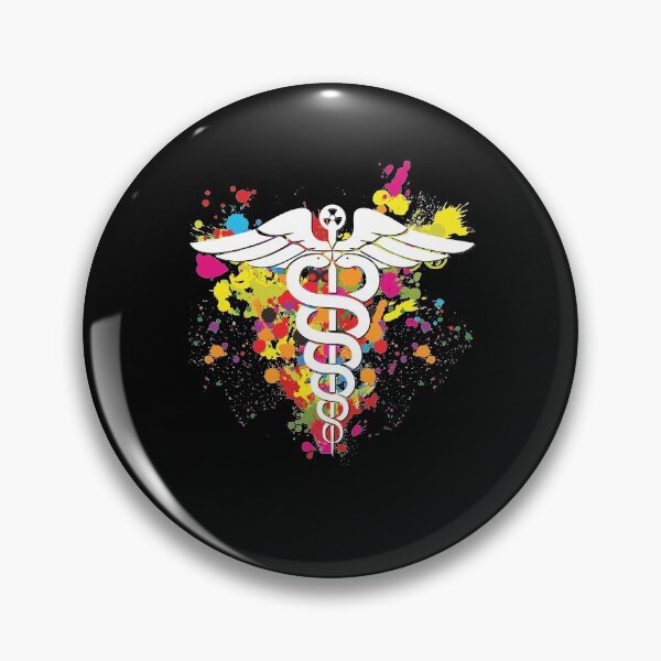 Artikelvorschau, Radiologie Tech Caduceues Bunter Regenbogen-Spritzer entworfen und verkauft von GriffsGraphix.