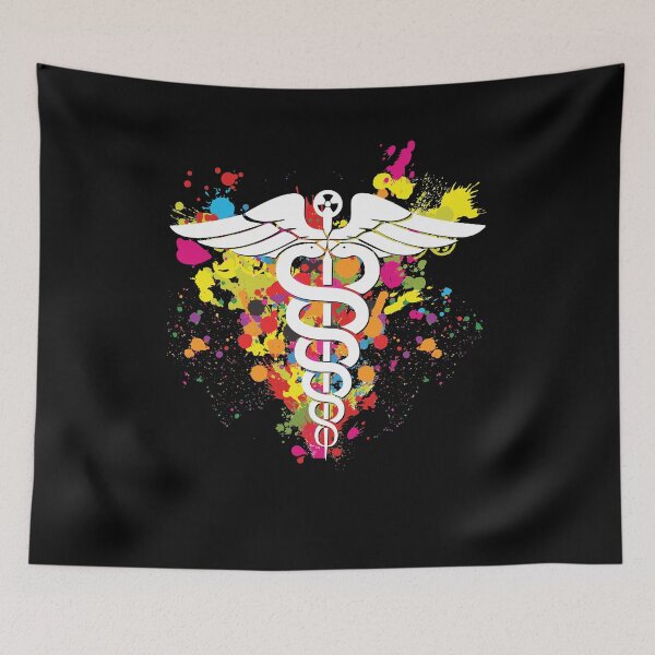 Item preview, Radiology Tech Caduceues Colorful Rainbow Splatter designed and sold by GriffsGraphix.