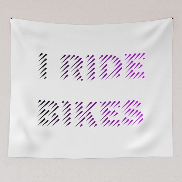 Item preview, I Ride Bikes Black Purple Line Art designed and sold by RabeDesigns.